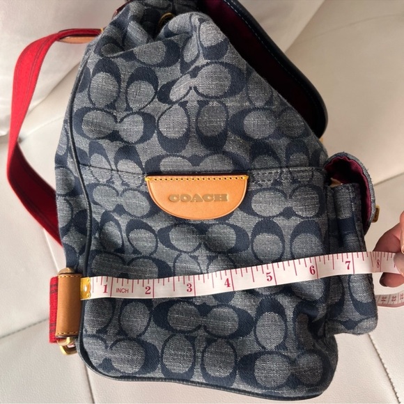 🐎COACH CARGO🐎  DENIM SIGNATURE CANVAS BACKPACK - Picture 14 of 14